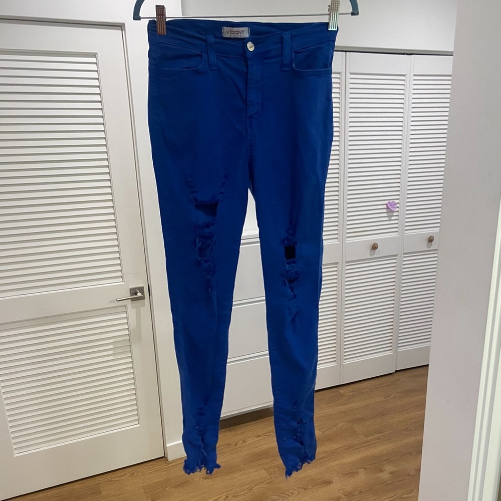 Women's Blue Distressed Jeans